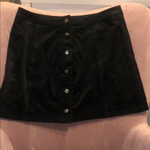 Faux Suede Black mini skirt